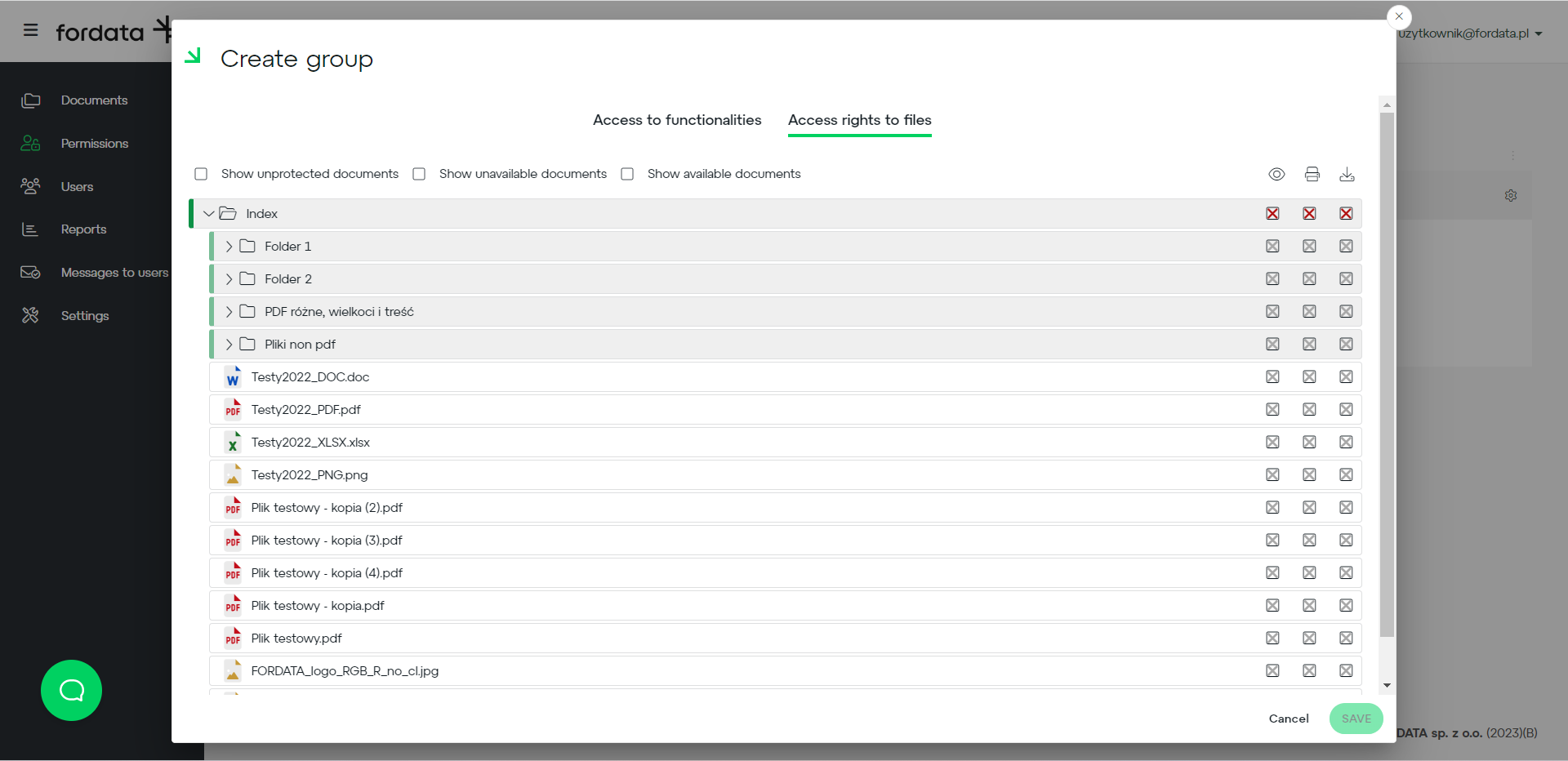 screenshot of FORDATA VDR